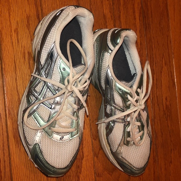Asics Shoes - ASICS Green And White Tennis Shoes - Size: 9